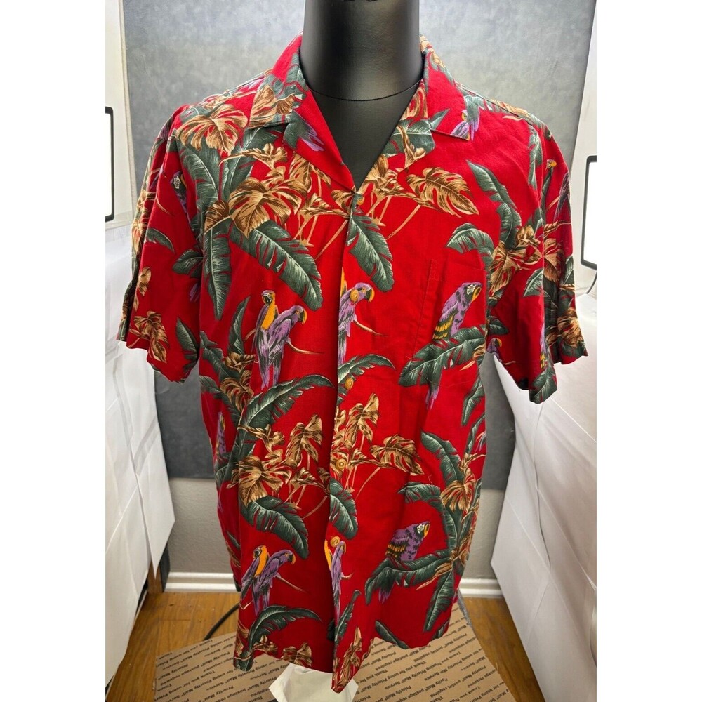 Paradise Found Magnum P.I Men's Hawaiian Shirts Size XL Red 100% Cotton